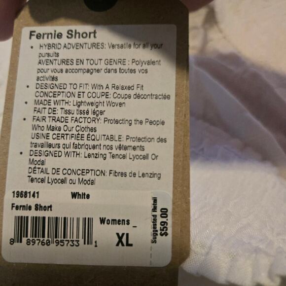 Prana shorts womens size xl white fernie hybrid swim beachy gauzy coverup - Picture 6 of 10